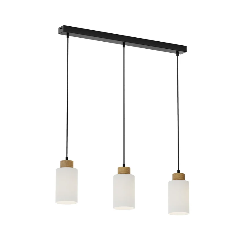 B-Ware Envostar Talia Pendelleuchte Pendelleuchte Lampe 3-fl E27 linea Eiche weiß schwa