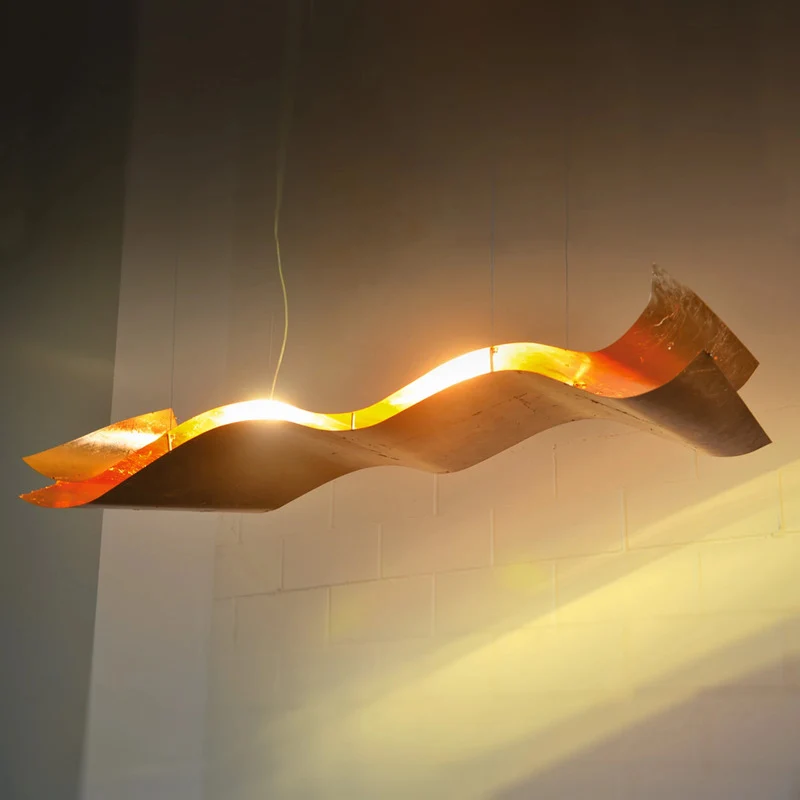 B-Ware Knikerboker A Tempo Perso Blattgold-Hängelampe LED-Hängeleuchte Pendelleuchte