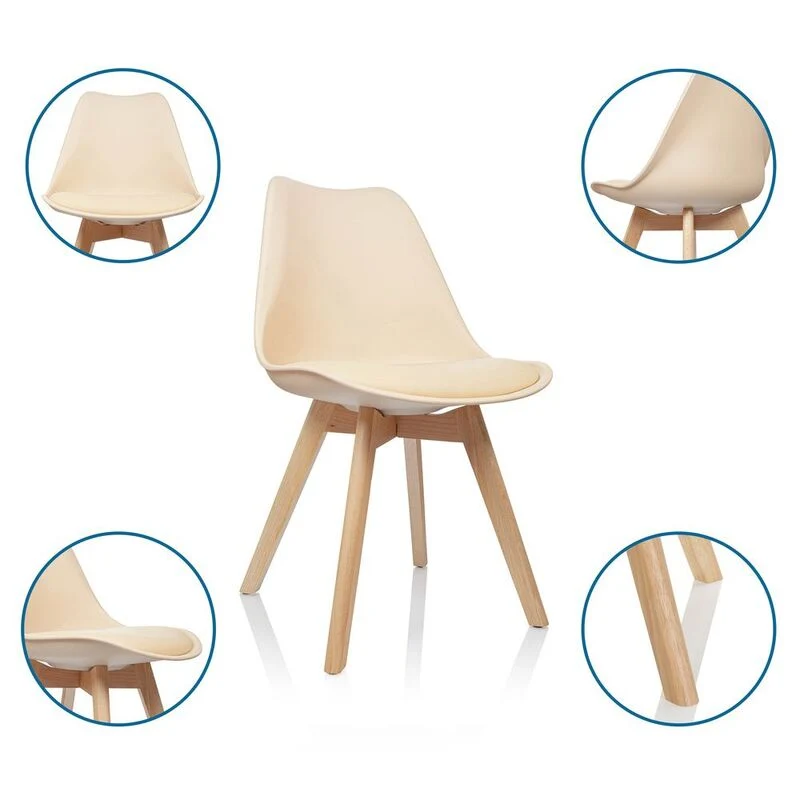B-Ware hjh OFFICE Besucherstuhl Schalenstuhl SCANDI Esszimmerstuhl Kunststoff beige 16