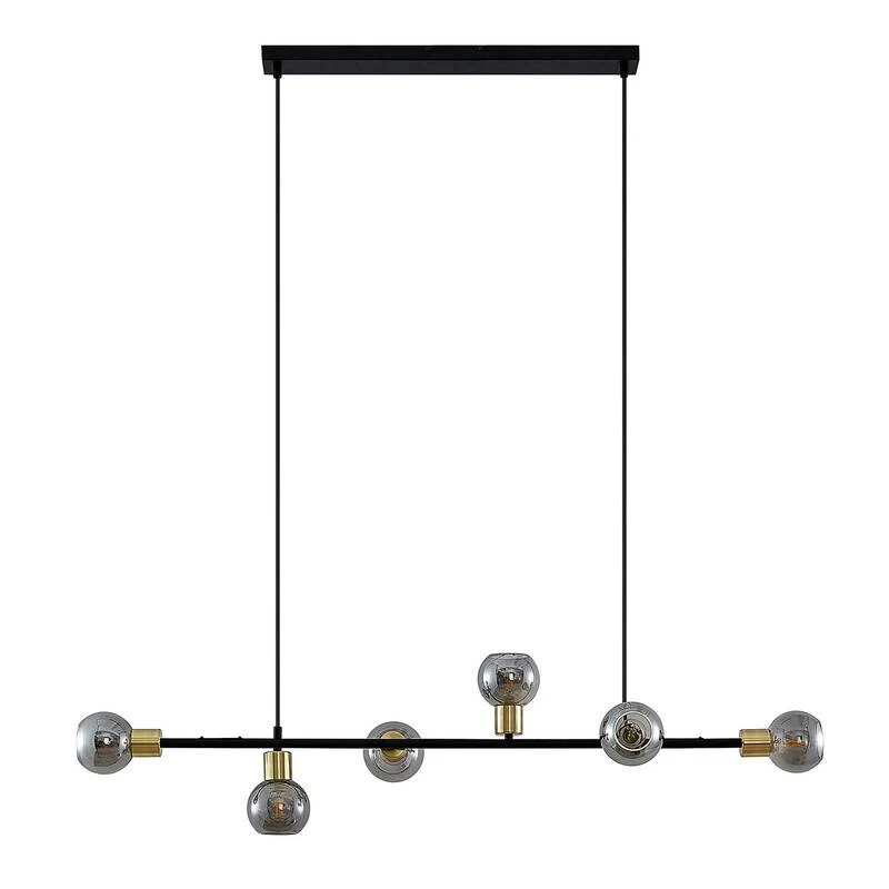 B-Ware Lindby Biscala LED-Pendellampe Hängelampe Deckenlampe E14 schwarz messing rauch