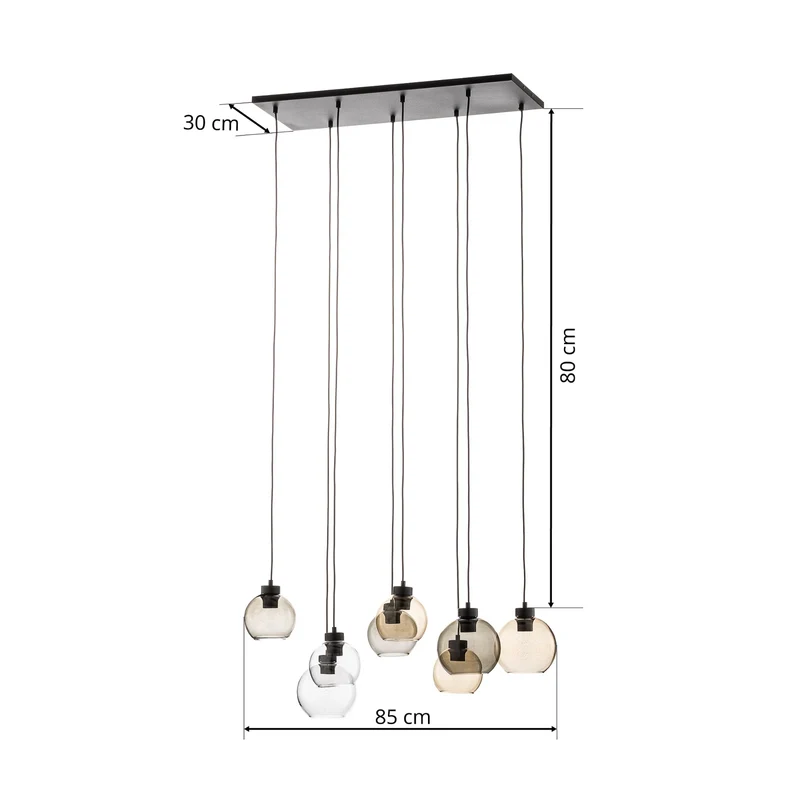 B-Ware TK Lighting Cubus 8 Pendelleuchte Hängelampe Lampe Clear/Smoke/Amber Glas623