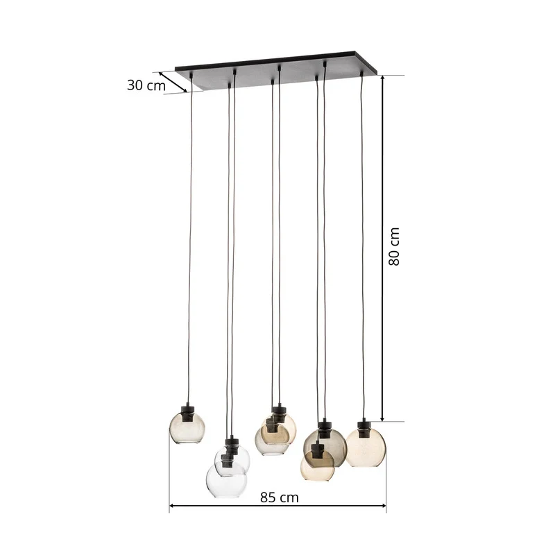 B-Ware TK Lighting Cubus 8 Pendelleuchte Hängelampe Lampe Clear/Smoke/Amber Glas623