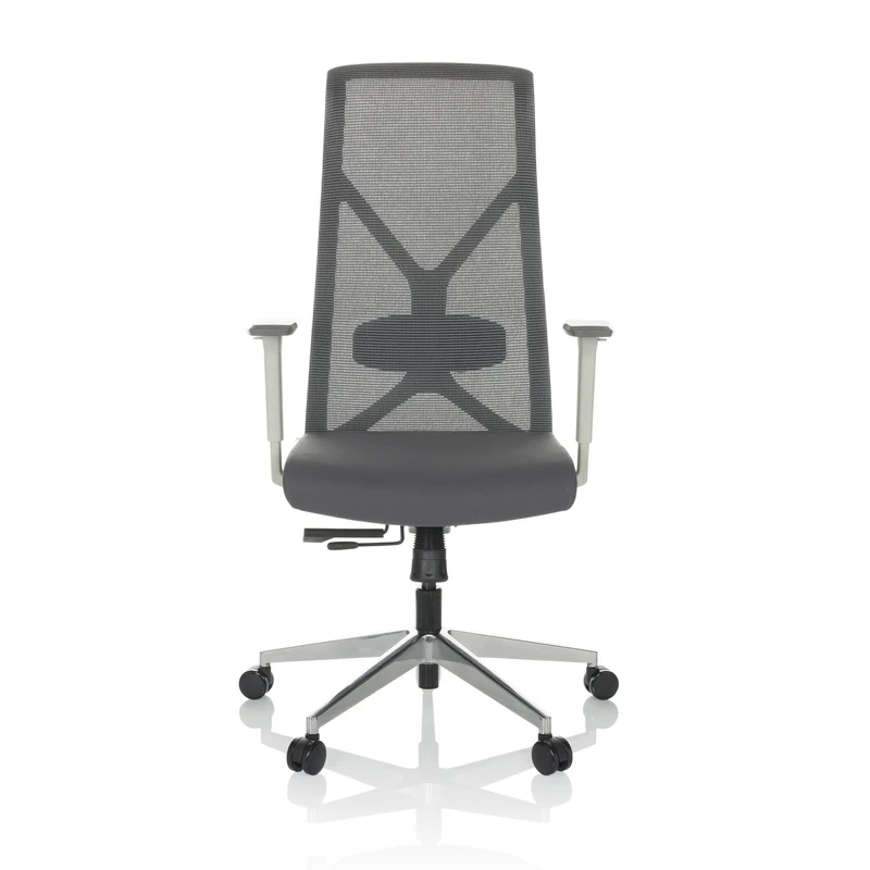 B-Ware hjh OFFICE Drehstuhl Bürostuhl Schreibtischstuhl AZURRO WHITE Netzstoff grau