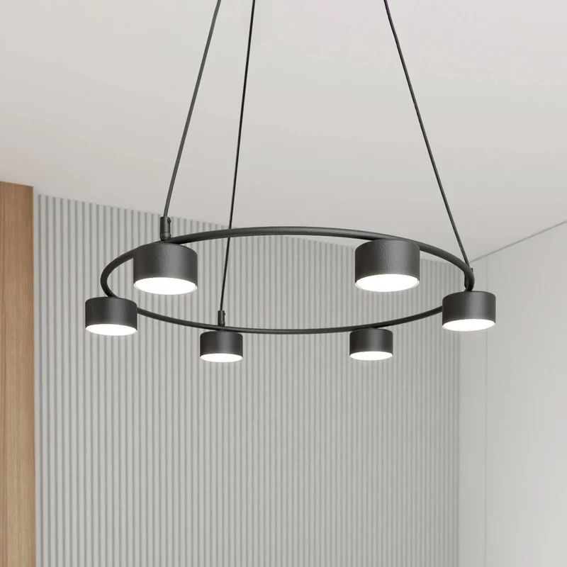 B-Ware EMIBIG LIGHTING Hängeleuchte Starlit Lampe 6-flg. Ø64cm schwarz Metall GX53