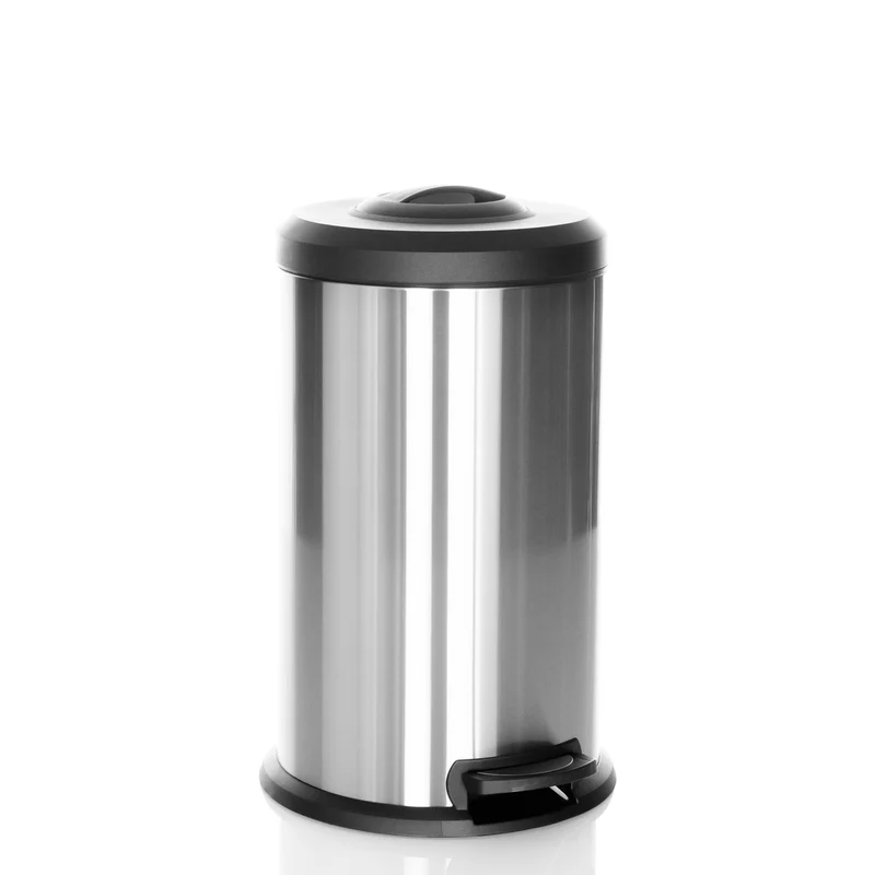 B-Ware hjh OFFICE Abfallsammler Mülleimer Müllbehälter 40L silber Stahl