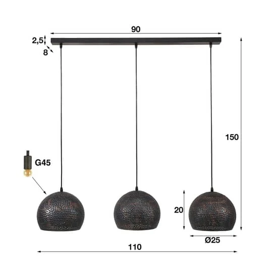 B-Ware Hängeleuchte Punchray Pendelleuchte Deckenleuchte Hängelampe Lampe Leuchte E27