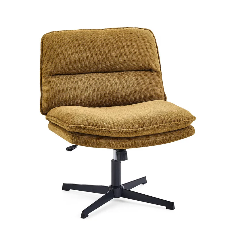 B-Ware hjh LIVING Loungesessel Sessel Schneidersitzstuhl Criss-Cross 20 Stoff Braun