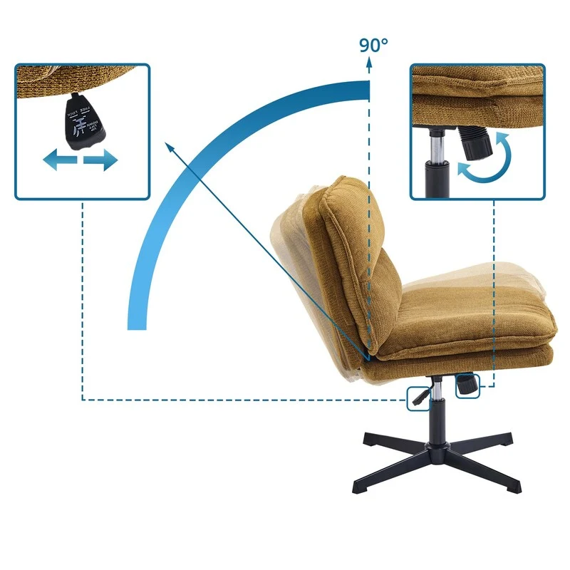 B-Ware hjh LIVING Loungesessel Sessel Schneidersitzstuhl Criss-Cross 20 Stoff Braun