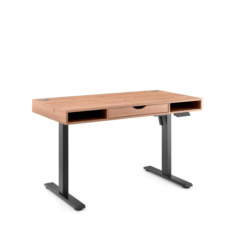 B-Ware hjh OFFICE Schreibtisch Tisch Arbeitsplatz Eiche Schwarz elektrisch verstellbar