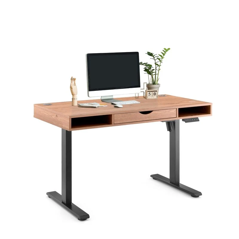 B-Ware hjh OFFICE Schreibtisch Tisch Arbeitsplatz Eiche Schwarz elektrisch verstellbar