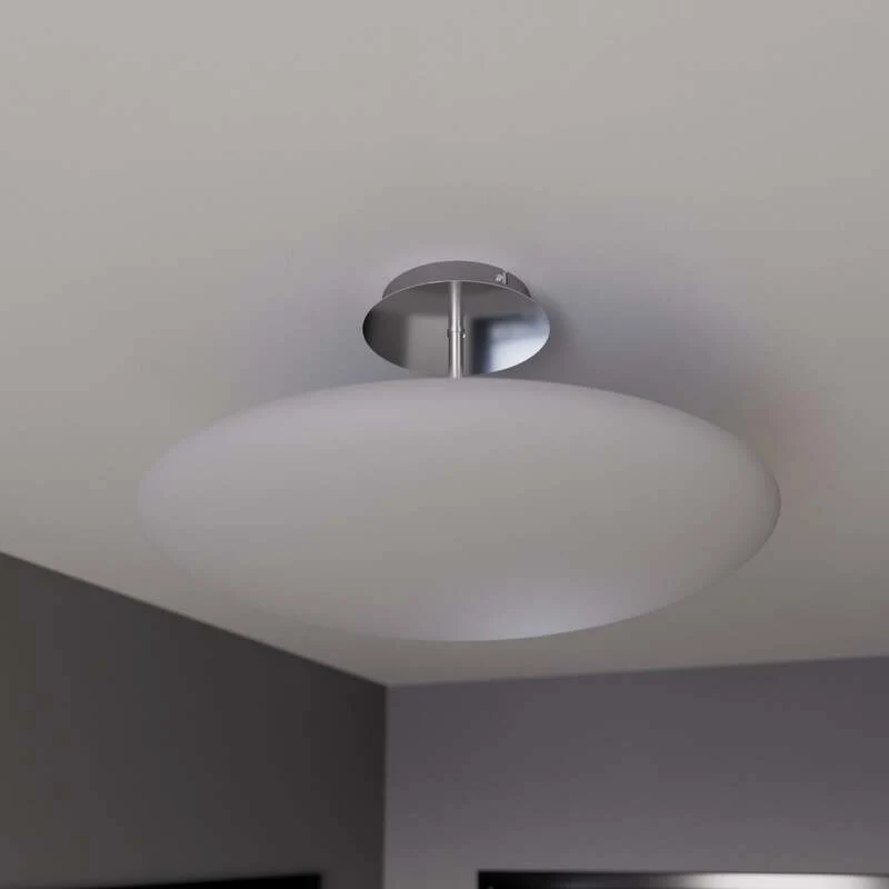 Lindby Deckenleuchte Deckenlampe LED Gunda Glas opalweiß dimmbar Wohnzimmer