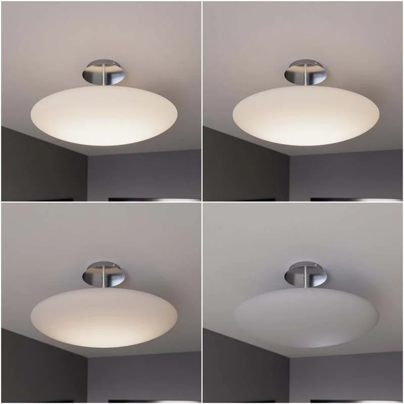 Lindby Deckenleuchte Deckenlampe LED Gunda Glas opalweiß dimmbar Wohnzimmer