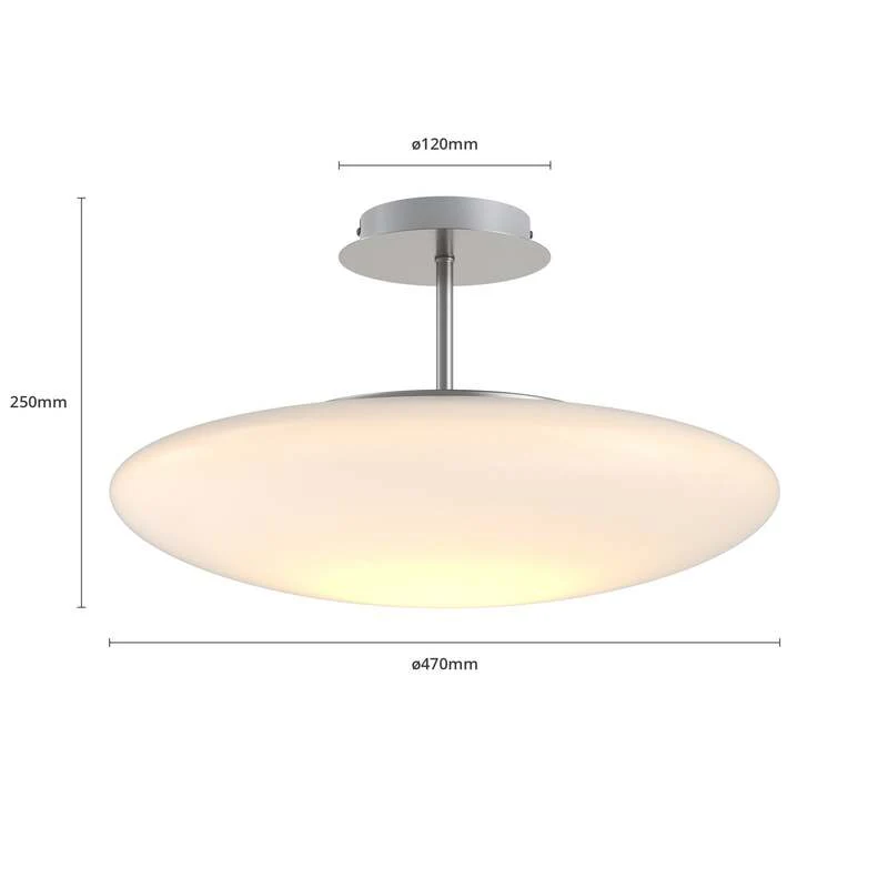 Lindby Deckenleuchte Deckenlampe LED Gunda Glas opalweiß dimmbar Wohnzimmer