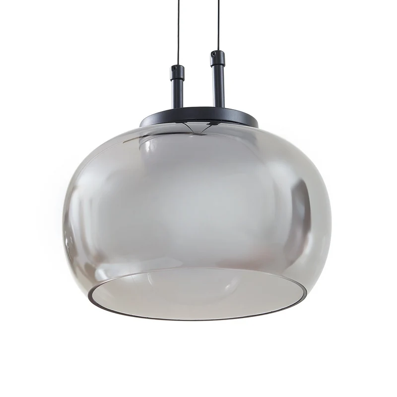 B-Ware Lucande LED Hängeleuchte Pendellampe Lampe rauchgrau Glas höhenverstellbar