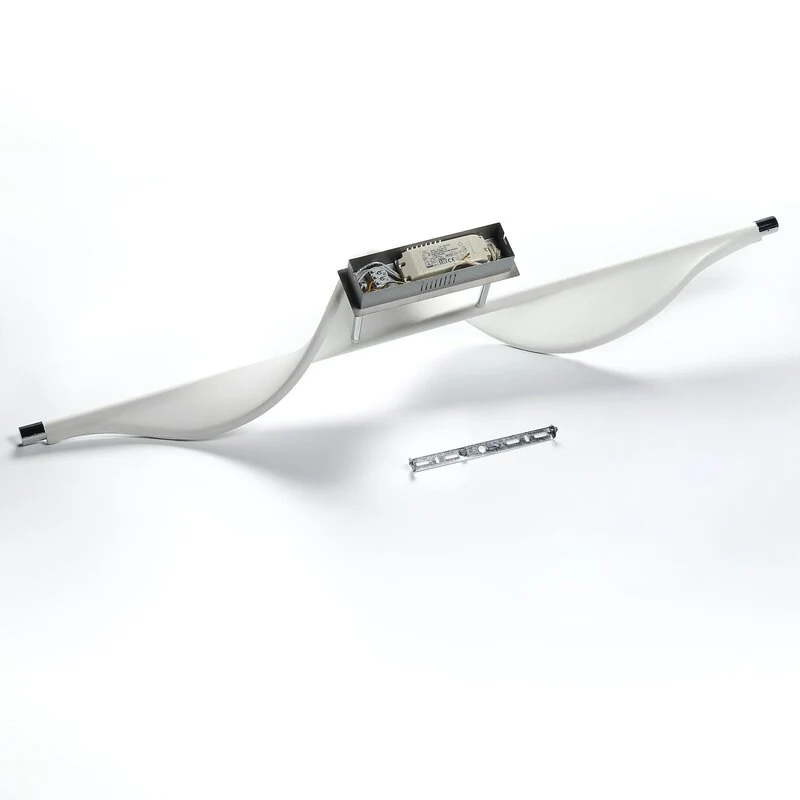 B-Ware Lucande Deckenlampe Leuchte Edano LED dimmbar Textil Aluminium weiß 122x22cm