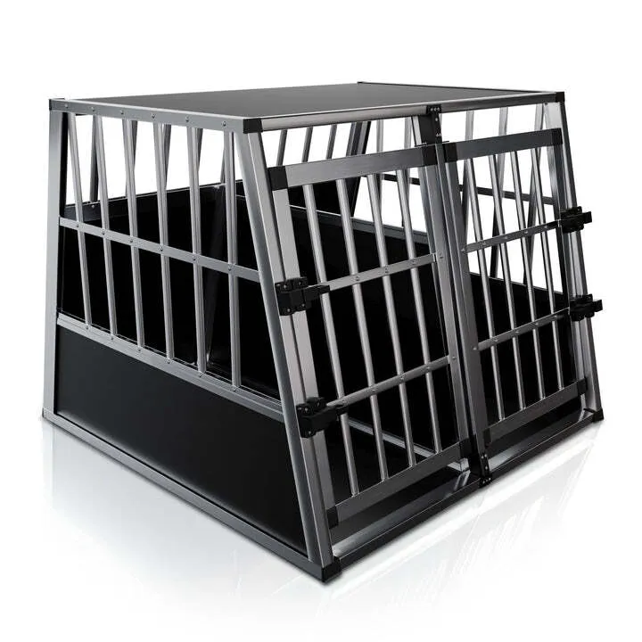 B-Ware Hundebox Auto Hundetransportbox Alu für große Hunde Kofferraum Rücksitz XL