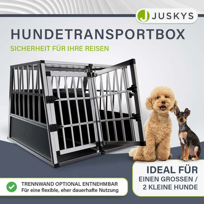 B-Ware Hundebox Auto Hundetransportbox Alu für große Hunde Kofferraum Rücksitz XL