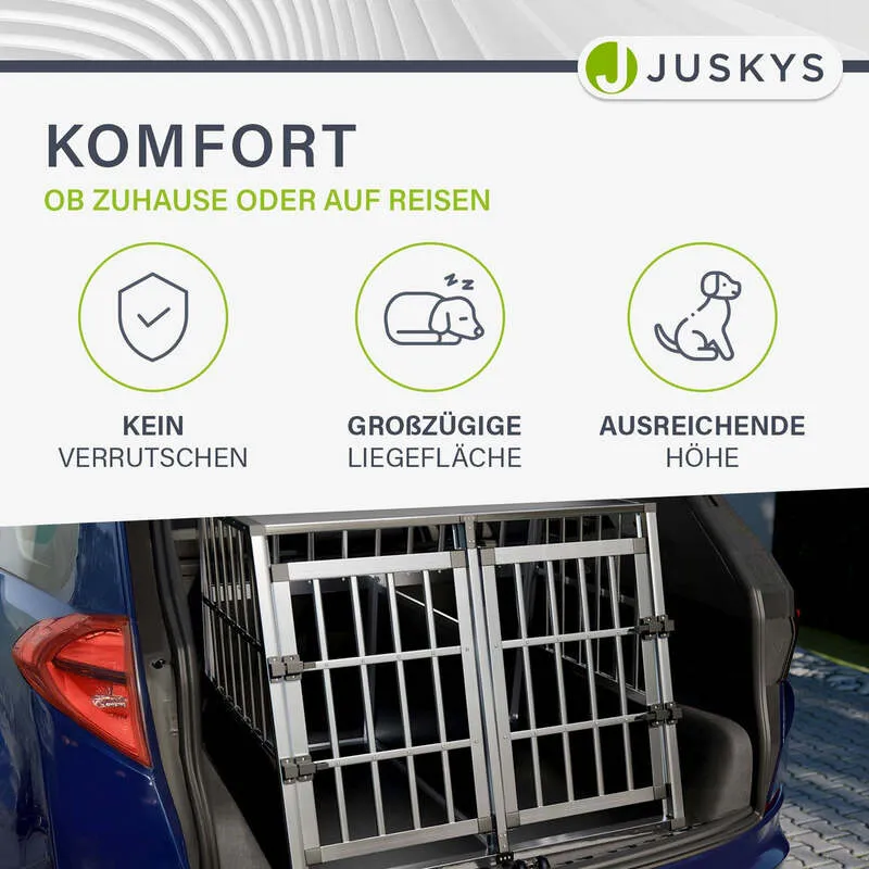 B-Ware Hundebox Auto Hundetransportbox Alu für große Hunde Kofferraum Rücksitz XL