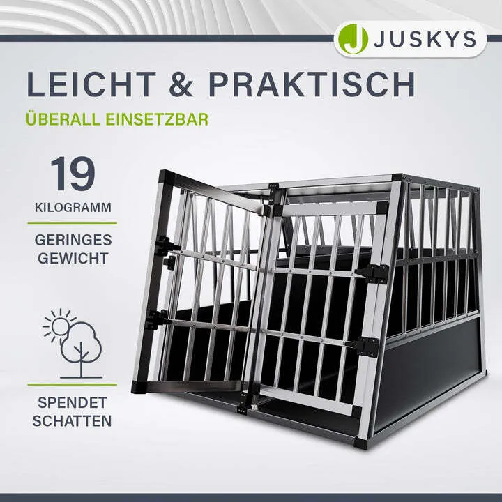 B-Ware Hundebox Auto Hundetransportbox Alu für große Hunde Kofferraum Rücksitz XL