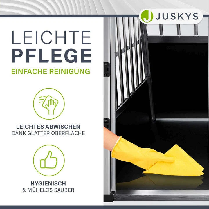 B-Ware Hundebox Auto Hundetransportbox Alu für große Hunde Kofferraum Rücksitz XL
