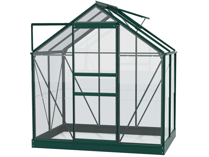 B-Ware Vitavia Gewächshaus Planet 2500 Schwarz Garten Gewächshaus 2,5m² Fundamentrahmen