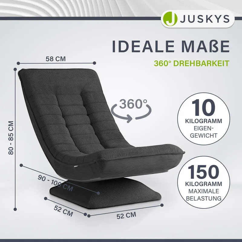B-Ware Relaxsessel Korsika ergonomisch 360° drehbar grau mit 5-lagiger Polsterung