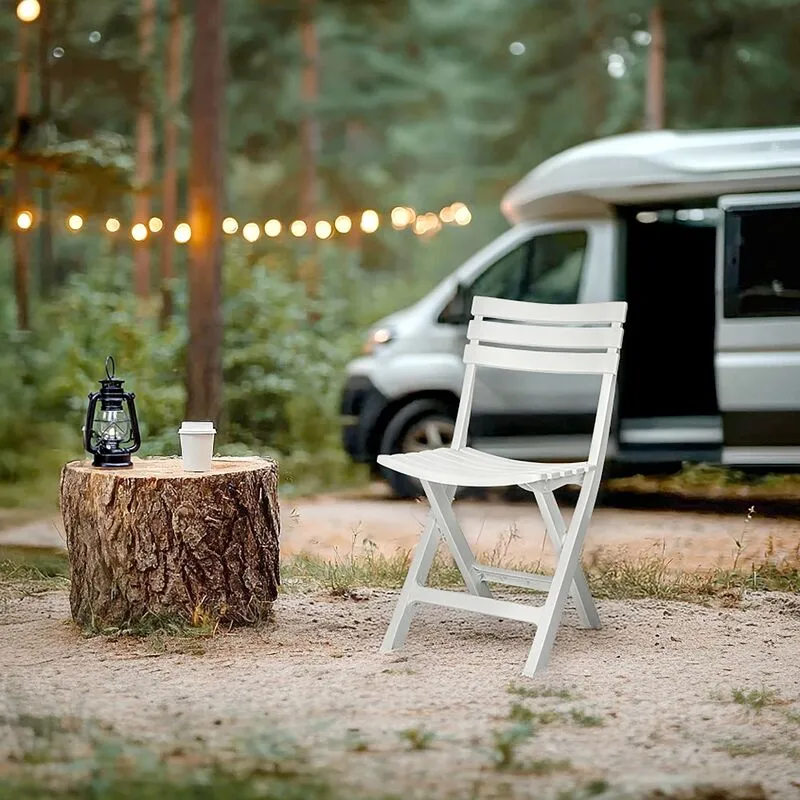 B-Ware hjh LIVING Outdoorstuhl Klappstuhl Gartenstuhl Campingstuhl Weiß Kunststoff