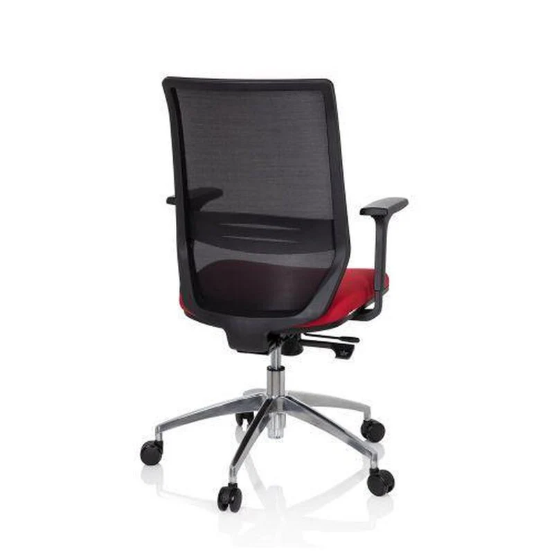 B-Ware hjh OFFICE Profondo Bürostuhl Drehstuhl Schwarz Rot Stoff Netzgewebe Ergonomie