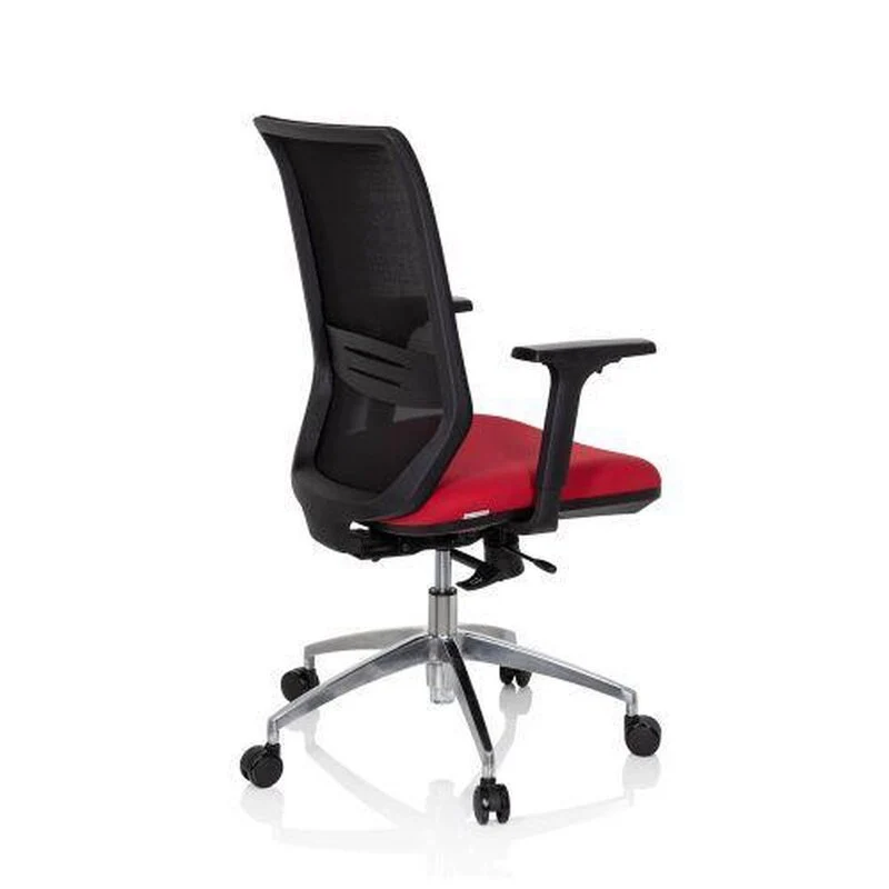 B-Ware hjh OFFICE Profondo Bürostuhl Drehstuhl Schwarz Rot Stoff Netzgewebe Ergonomie