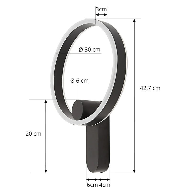 B-Ware Lucande Yekta LED-Wandlampe Wandleuchte Wandlicht Leuchte LED direkt 18W schw559