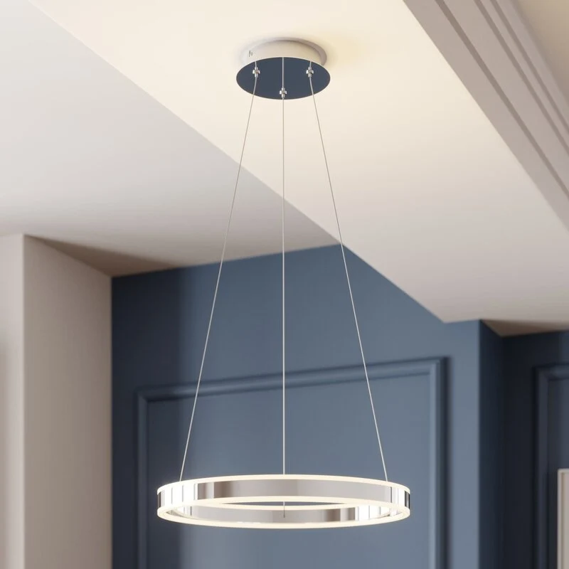 B-Ware Lucande Pendelleuchte Hängelampe LED chrom dimmbar warmweiß Acryl Metall 50 cm