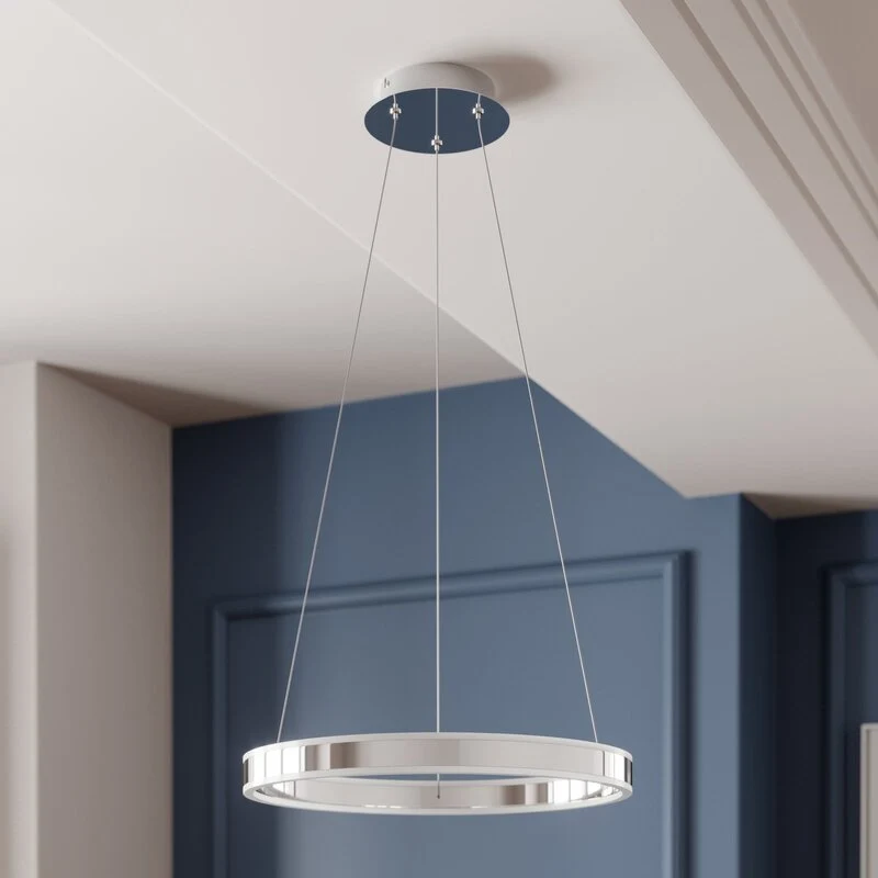 B-Ware Lucande Pendelleuchte Hängelampe LED chrom dimmbar warmweiß Acryl Metall 50 cm