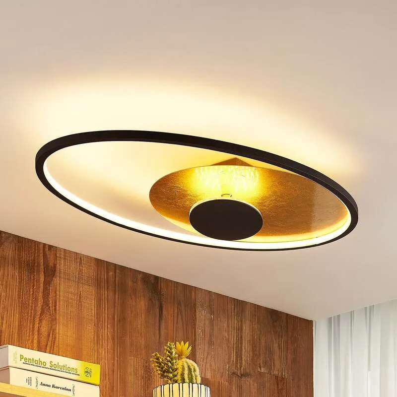 B-Ware Lindby Deckenleuchte Lampe LED Feival Dimmbar Wandschalter rost gold Metall