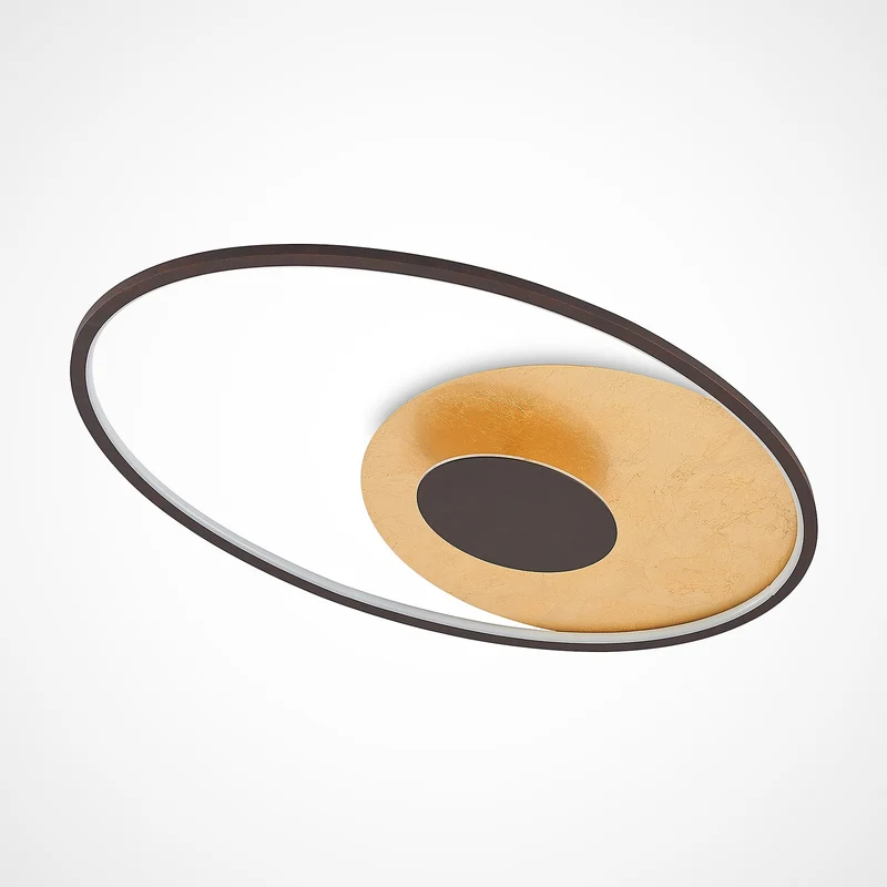B-Ware Lindby Deckenleuchte Lampe LED Feival Dimmbar Wandschalter rost gold Metall