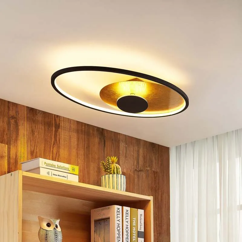 B-Ware Lindby Deckenleuchte Lampe LED Feival Dimmbar Wandschalter rost gold Metall