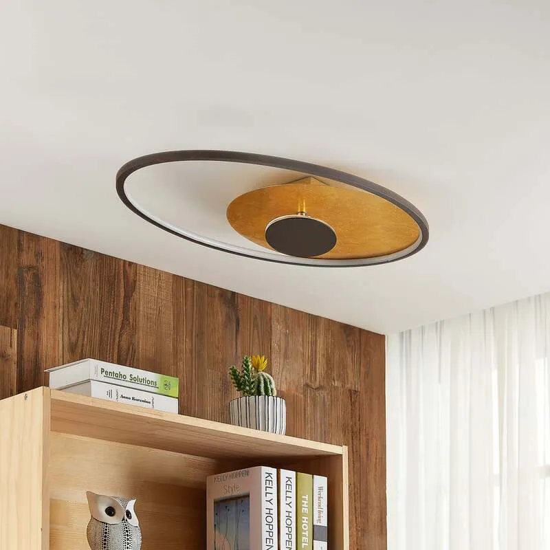B-Ware Lindby Deckenleuchte Lampe LED Feival Dimmbar Wandschalter rost gold Metall