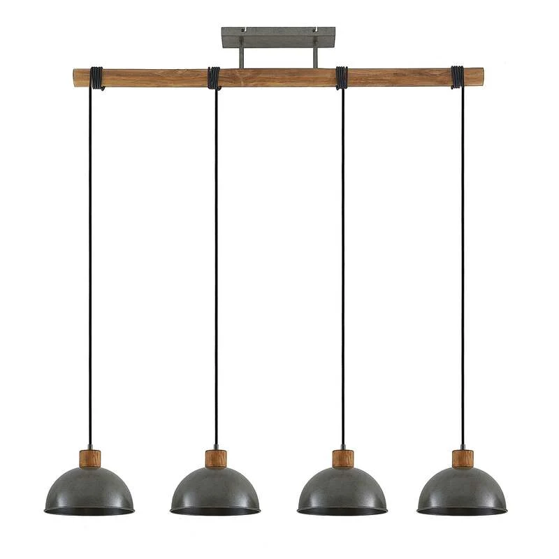 B-Ware Lindby Durbis Hängeleuchte Hängelampe Lampe Leuchte 4-flmg. E27 natur dunkelgrau