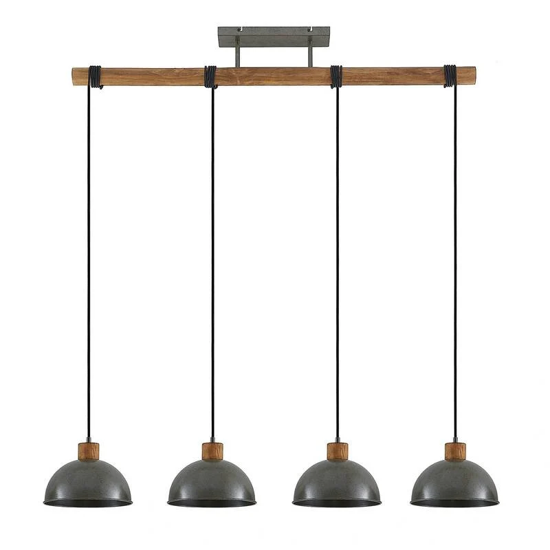 B-Ware Lindby Durbis Hängeleuchte Hängelampe Lampe Leuchte 4-flmg. E27 natur dunkelgrau