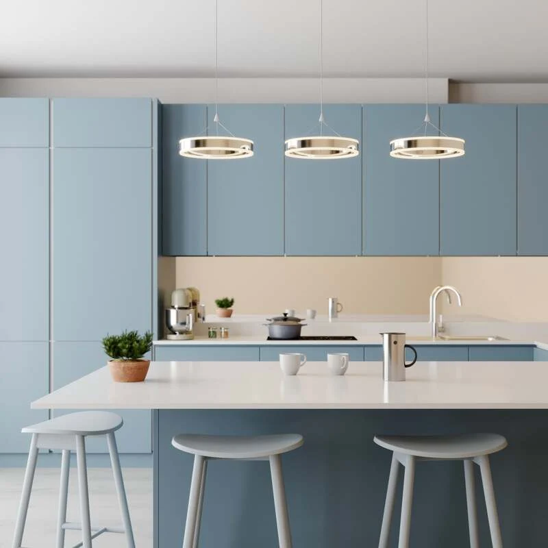B-Ware Lucande Pendelleuchte Hängeleuchte LED Chrom Lyani dimmbar Esszimmerlampe848
