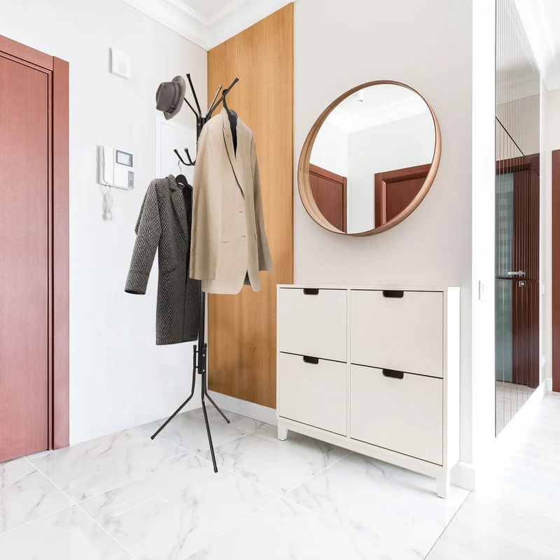 B-Ware hjh OFFICE Garderobenständer Kleiderständer Garderobe schwarz Stahl 11 Haken