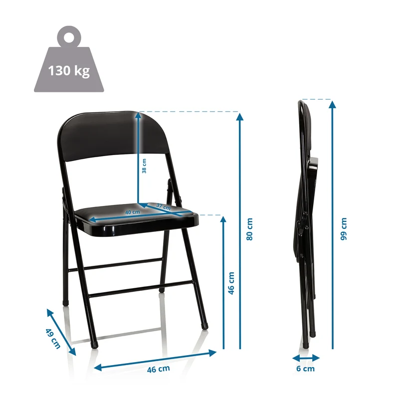 B-Ware hjh OFFICE Konferenzstuhl Besucherstuhl Klappstuhl TUDELA PU schwarz Stuhl Mö650