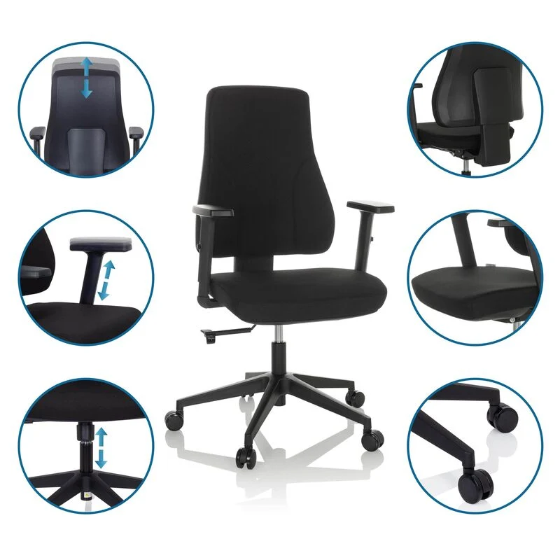 B-Ware hjh OFFICE Profi Bürostuhl Drehstuhl MATHES Chefsessel schwarz ergonomisch