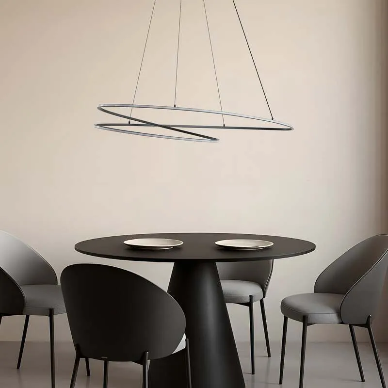 B-Ware Lucande LED Hängeleuchte Pendelleuchte Beleuchtung schwarz dimmbar 100cm