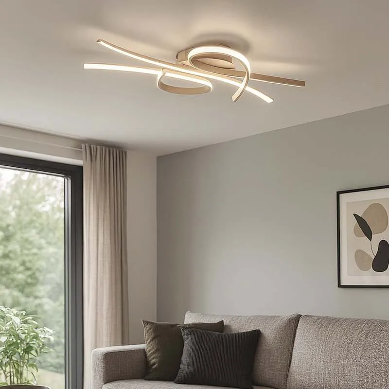 B-Ware FISCHER & HONSEL Deckenlampe Biba LED Leuchte dimmbar CCT creme 100x44cm Licht