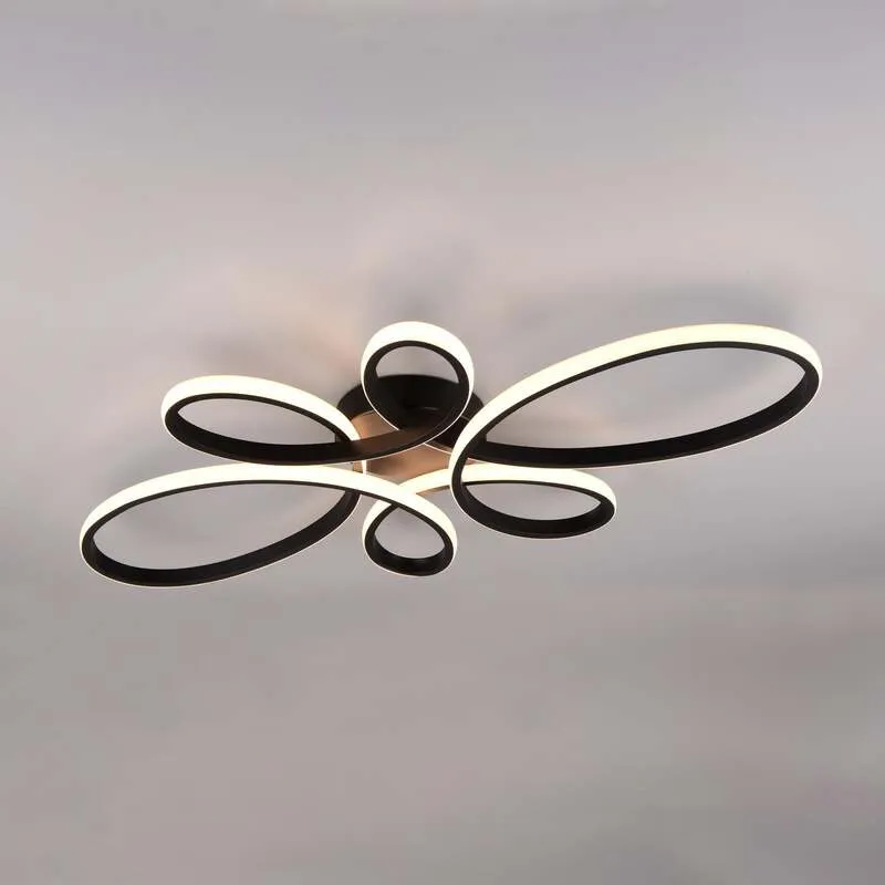 B-Ware TRIO LIGHTING Deckenleuchte Fly LED dimmbar schwarz matt 3000K 83x45cm Lampe