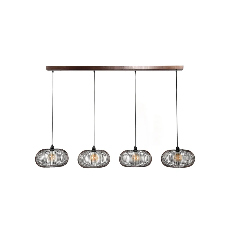 B-Ware Hängeleuchte Rippberg schwarz vierflammig Deckenlampe Deckenleuchte Lampe S455