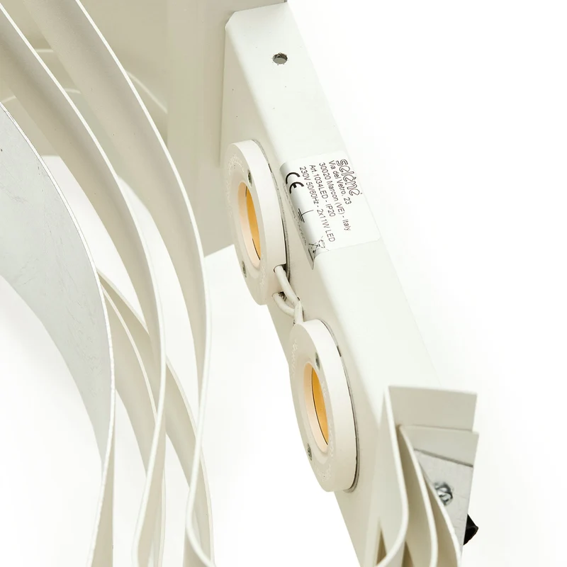B-Ware Wandleuchte Wandlampe LED Selène Ionica Glas Metall Blattsilber Weiß satiniert