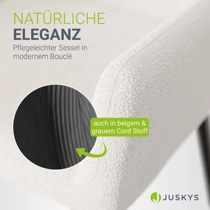 B-Ware Ohrensessel Odense Relaxsessel beige Bouclé skandinavisches Design Stuhl