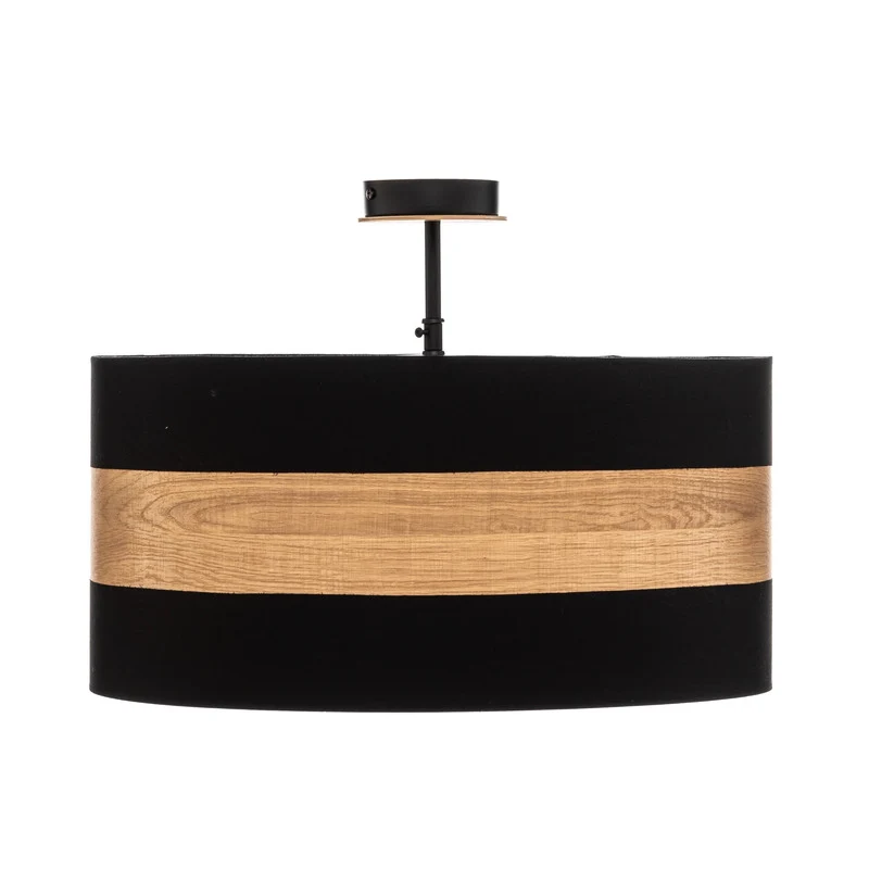 B-Ware Deckenleuchte Terra aus Holz und Textil schwarz Deckenlampe Lampe Leuchte Spot