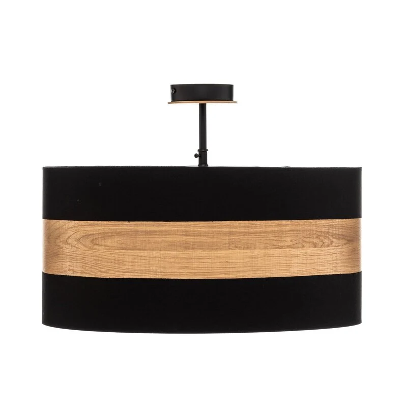 B-Ware Deckenleuchte Terra aus Holz und Textil schwarz Deckenlampe Lampe Leuchte Spot